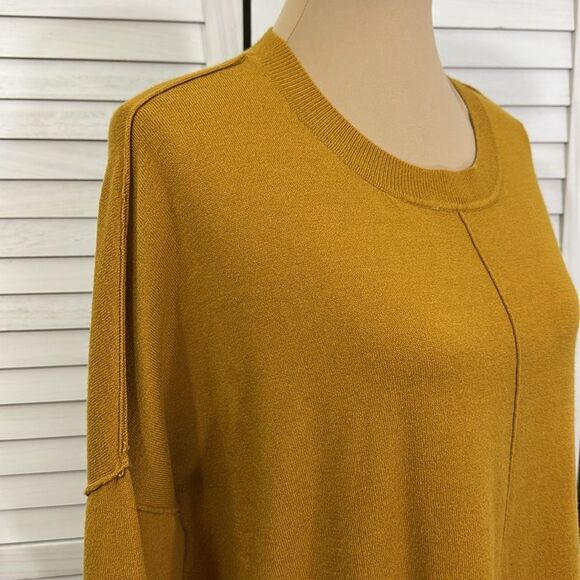 Ady P Mustard Oversized Sweater Size Medium Crew Neck - Picture 4 of 11